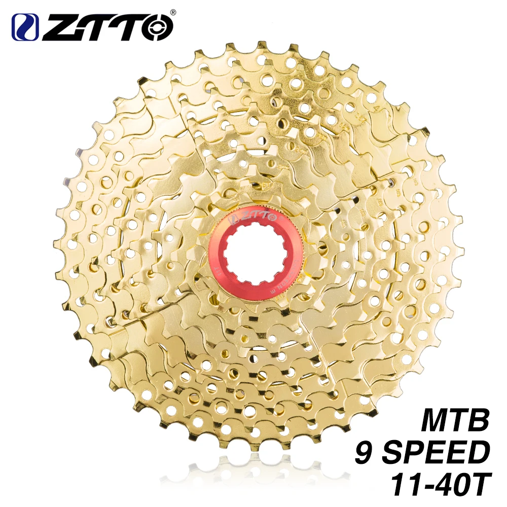 

ZTTO MTB Mountain Bike Bicycle Parts 9s Cassette GOLD 11-40T 27s Speed Freewheel GOLDEN WIDE RATIO Compatible for M430 M4000