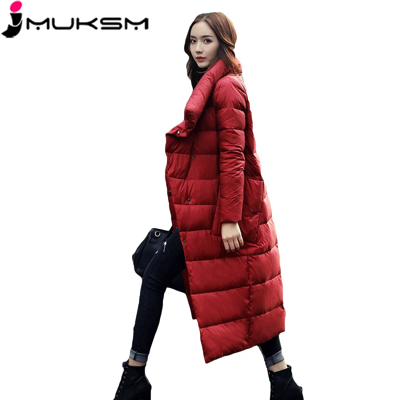 2018 зимняя длинная куртка пальто для женщин большой размер перо хлопок женские