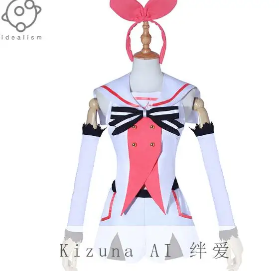 

Vtuber Costume Kizuna AI Cosplay Costume Popular Virtual Youtuber Cosplay Costume for Women Kizuna AI Outfit Stocking