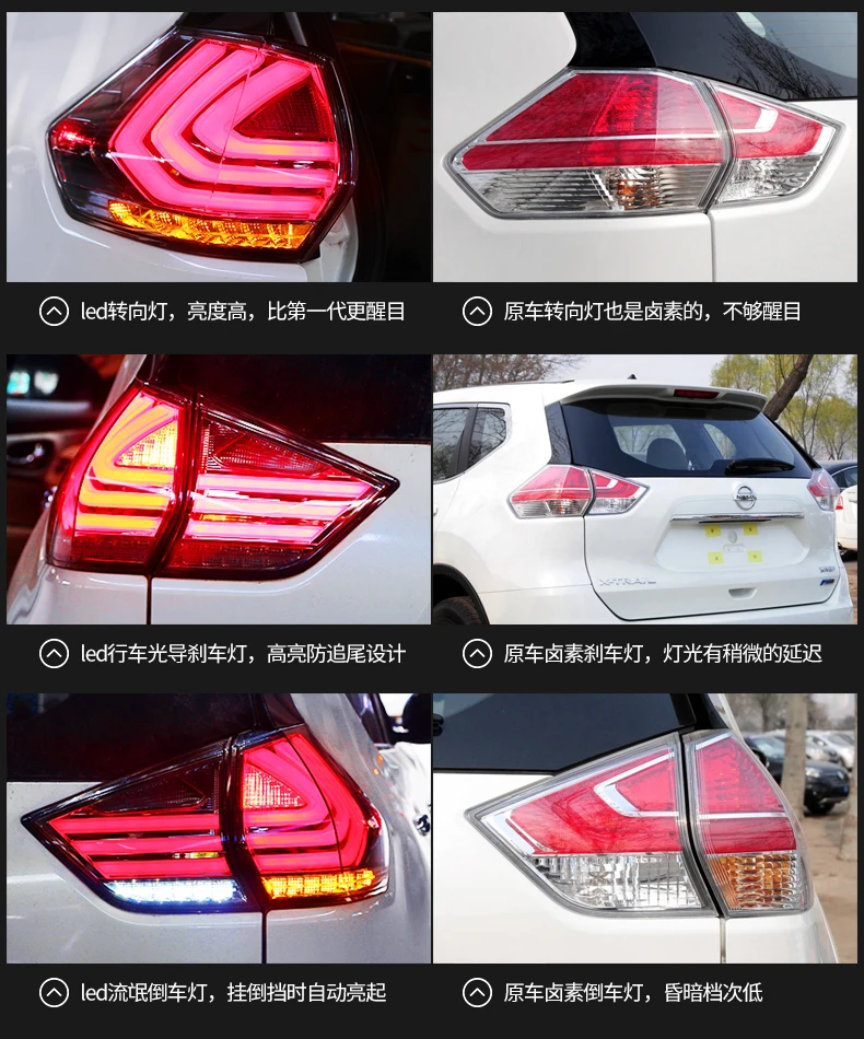 Автомобильный Стайлинг задний фонарь для Nissan X-trail задние фонари Rouge светодиодный задний фонарь светодиодные фары дневного света Стоп задний фонарь аксессуары Номинальная