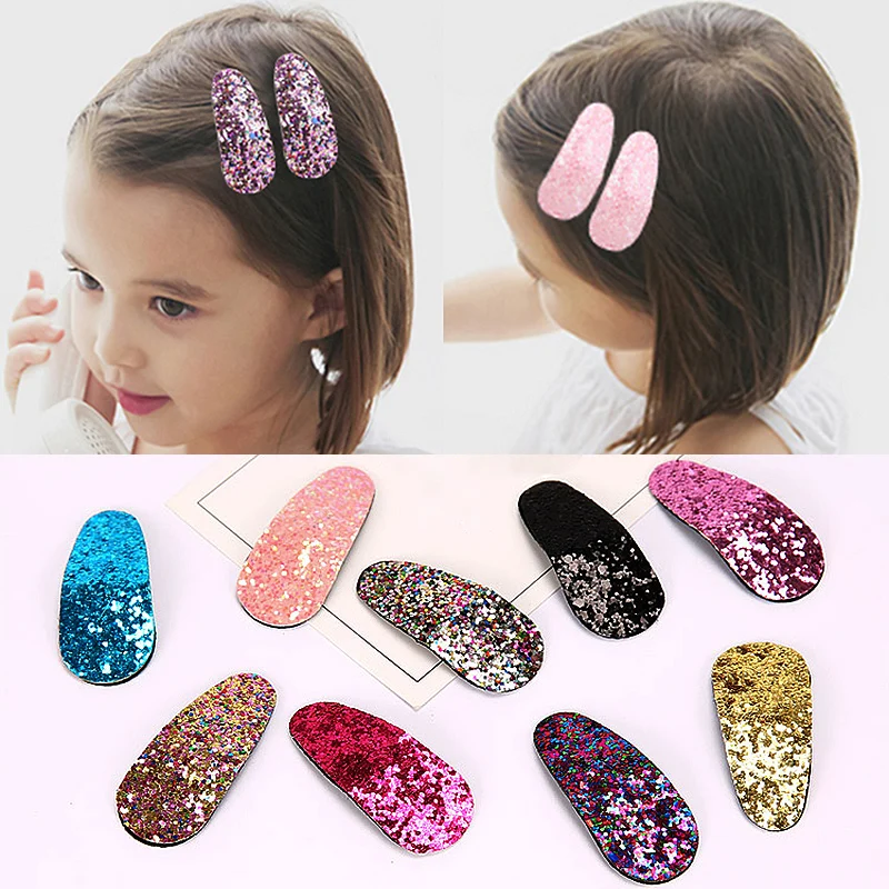 Glitter Hair Clip Side clip Children hairpin 2PCS/1Pair baby Korean Bang clip Girls Fashion 2019 New Hair Accessories