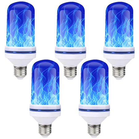 5 pcs Blue Эффект пламени светодиодный лампы мерцание огонь светодиодный горящий свет лампы вечерние садовое, Рождественское украшение огни Flamme ампулы - Испускаемый цвет: 5 pcs Blue