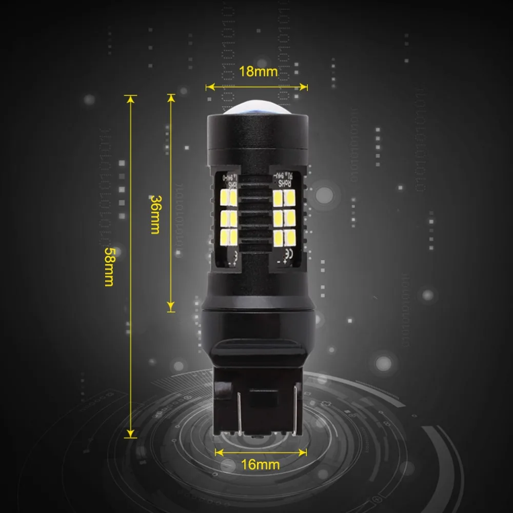 T20 LED Bulb 7443 w21/5w White Yellow Amber Red Automobiles 7440 wy21w w21w led bulbs Car Motorcycle Turn Signal Light | Автомобили и