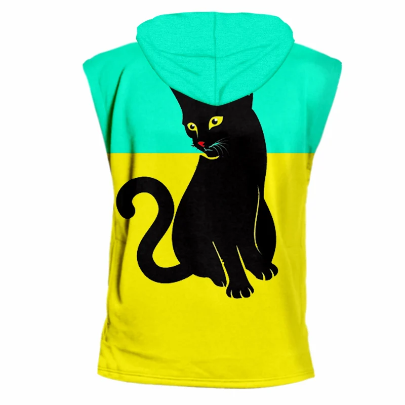 UJWI мужские новые милые животные без рукавов 3D печать кошка Лучшие продажи