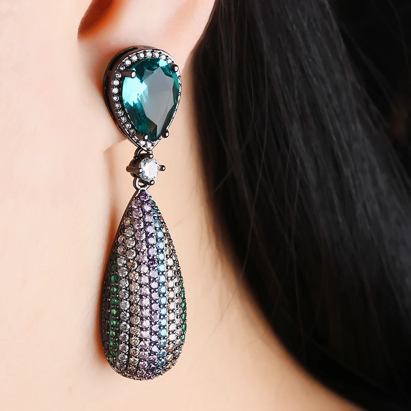 

plated jewelry wholesale simple designers fashionable Pendant green onyx earring