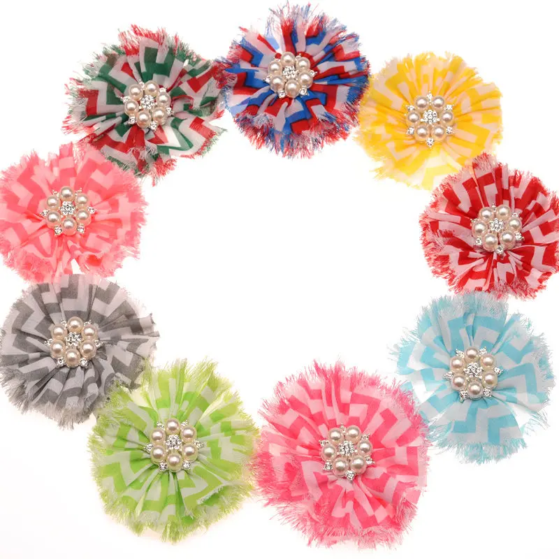 Изношенный шифон с цветочным рисунком Rhineston жемчужный кластер 8 см бутик дешевая