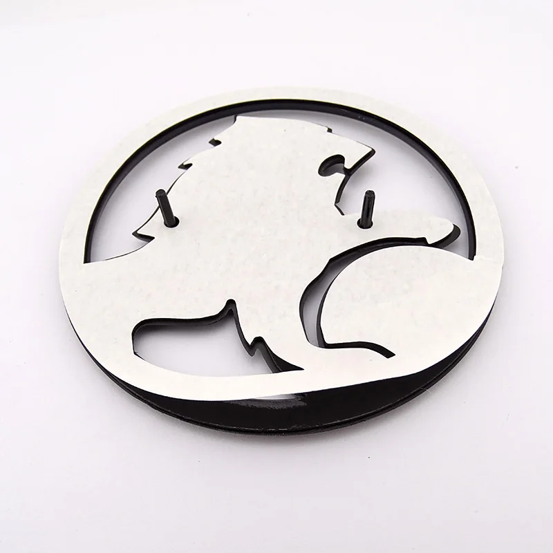 Блестящая черная пластиковая эмблема льва 110 мм автомобильный фирменный логотип