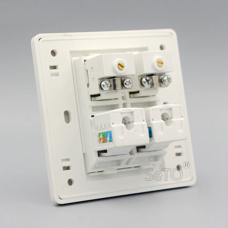 Сетевая панель SeTo RJ45 Cat6 тип 86 двойная замкнутая цепь настенная для телевизора