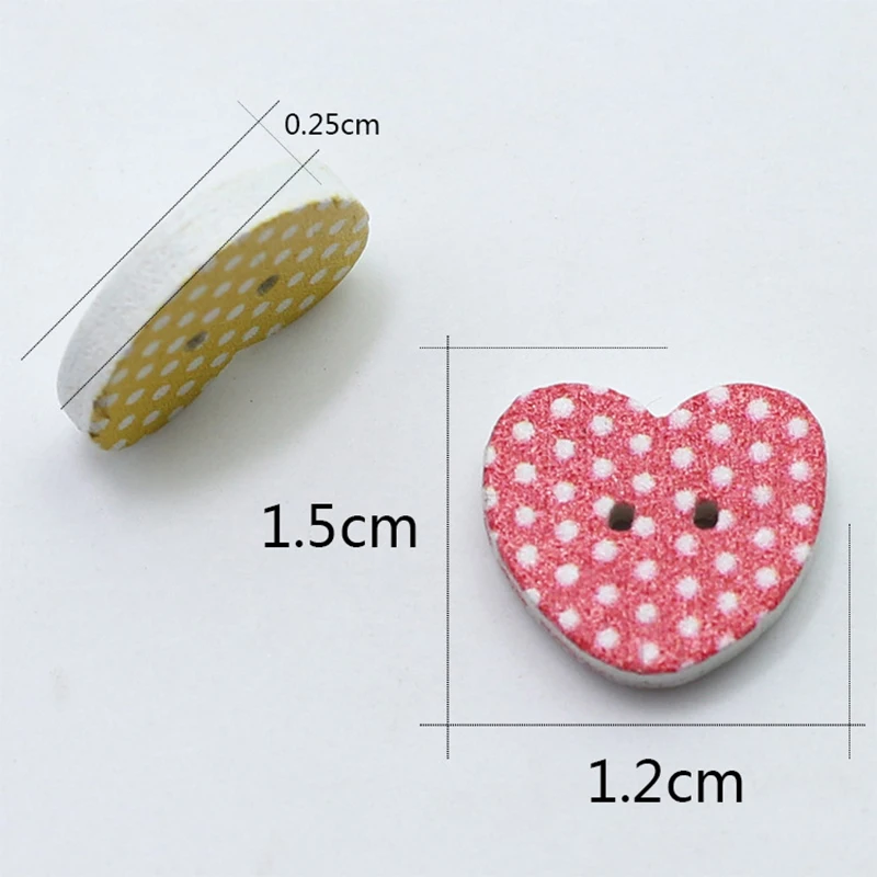 50 шт. разные цвета милые сердцу клубника Кнопки Окрашенные волновой точки