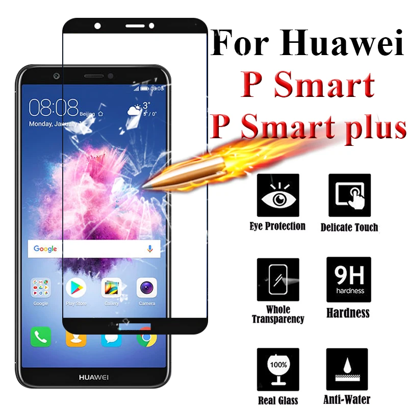 Защитное стекло для Huawei P Smart Plus Verre Защитная пленка экрана Tremp Huavei Huaway Psmart
