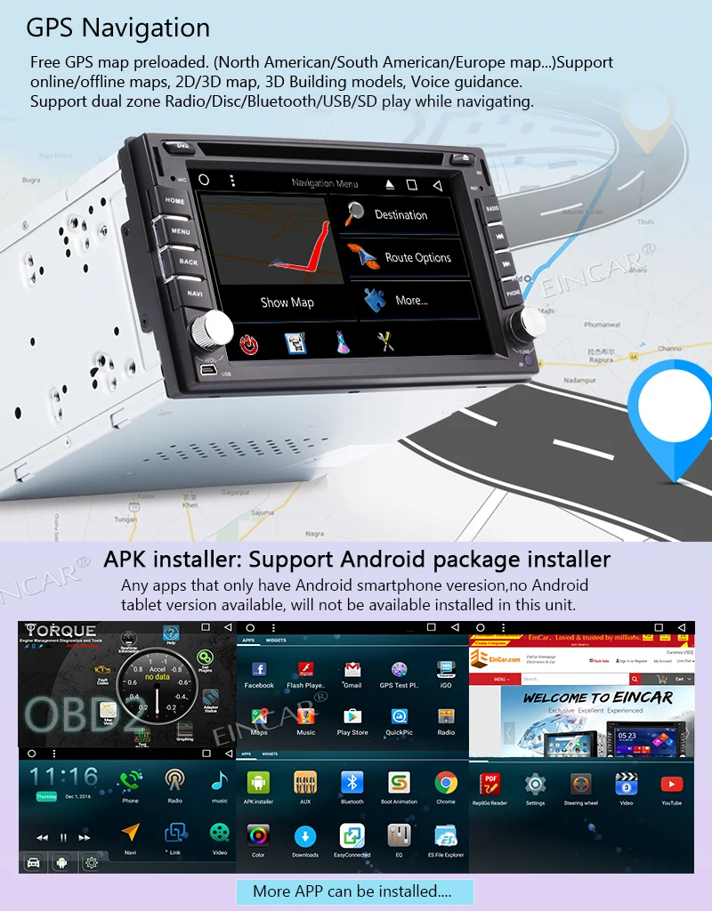 Android 7 1 стерео двойной Дин dvd-плеер Авторадио Видео Радио Bluetooth в тире 2 Din gps
