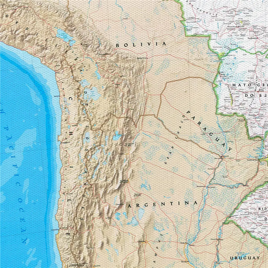Карта географии Бразилии холст с принтом картина для домашнего декора бар паб
