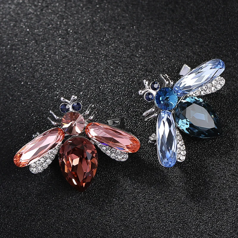 5 Styles Vintage Insect Enamel Pins Bumble Bee Brooches for Women Kids Girls Cubic Zirconias Pin Jewelry Crystal broche femme | Украшения и