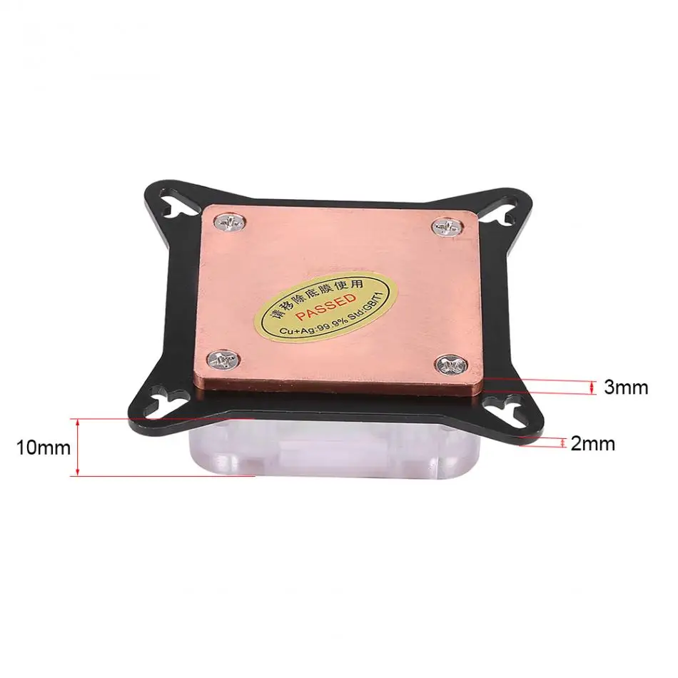 Компьютер GPU кулер для воды охлаждающий блок медная база POM крышка с водным