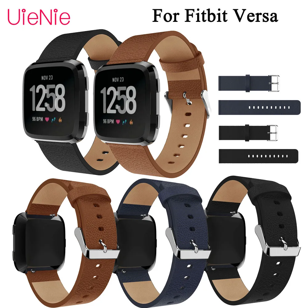 Роскошный кожаный сменный Браслет для Fitbit Versa Смарт часы на ремешке аксессуары