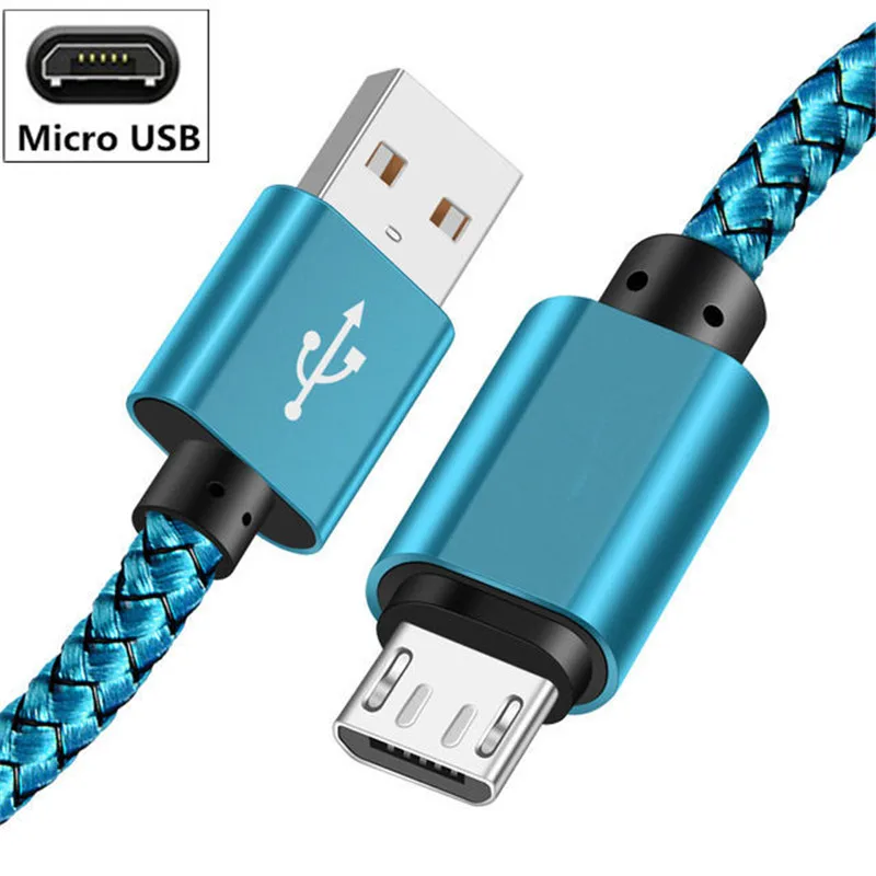 Blue Micro USB Кабель зарядного устройства для huawei P Smart Y9 Y6 Y7 Prime Быстрая зарядка Micro USB для Honor 10 lite 7a pro 8c 8x7 s провод передачи данных - Цвет: Blue Micro USB