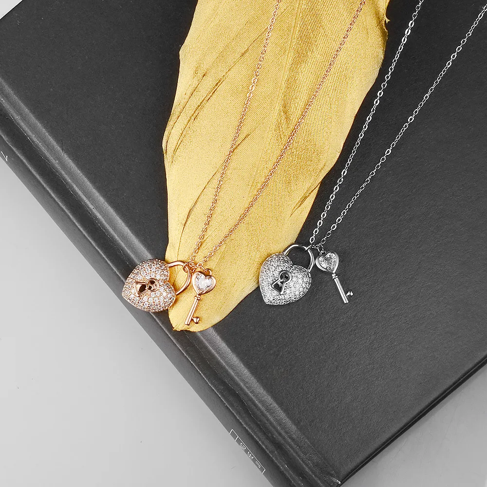 YUN RUO микро проложить циркон сердце подвеска &quotзамок&quot чокер цвета розового
