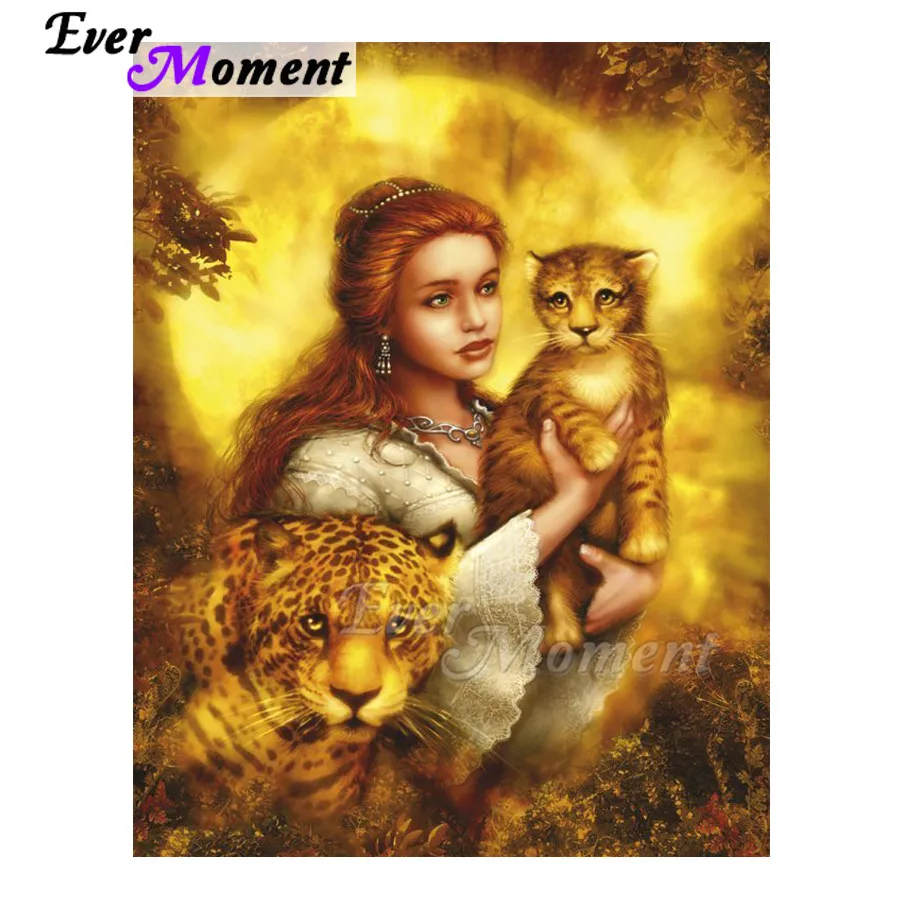 Ever Moment Алмазная картина для девочек с леопардовым принтом ручная работа