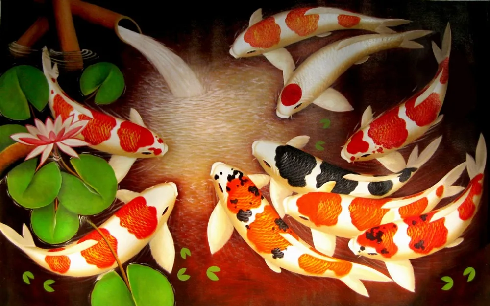 Светонепроницаемые занавески с рисунком девять рыбок шторы для комнаты спальни