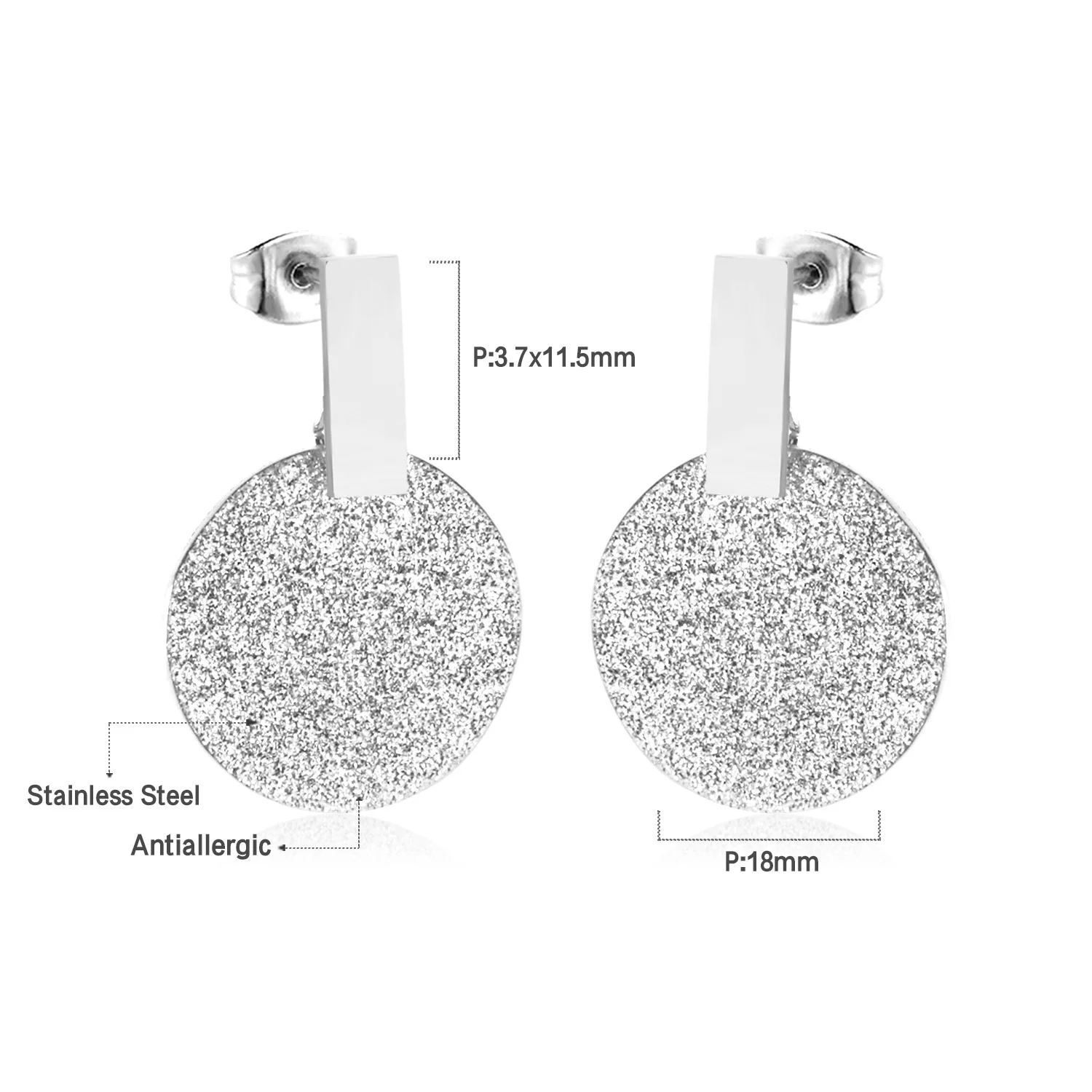 Серьги подвески LUXUSTEEL из нержавеющей стали круглые ювелирные украшения с