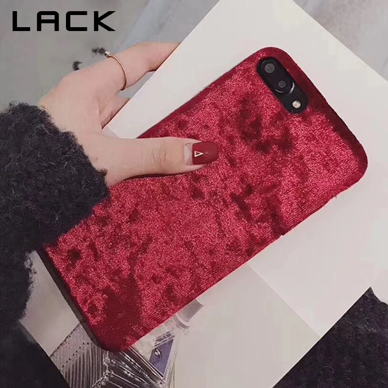 LACK ретро сплошной цвет чехол для телефона для iphone X чехол для iphone 6 6S 7 8 плюс модная ткань кожа задняя крышка зимний теплый чехол s