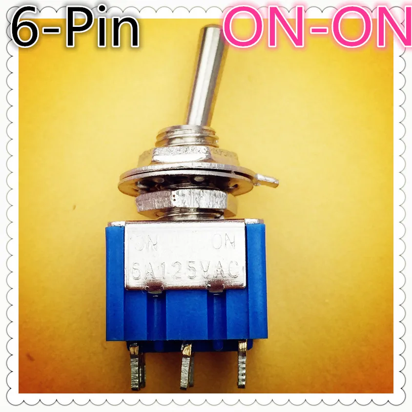 

2pcs G105 Mini MTS-202 6-Pin SPDT ON-ON 6A 125V 3A250VAC Toggle Switches High Quality Sell At A Loss Belarus Ukraine USA