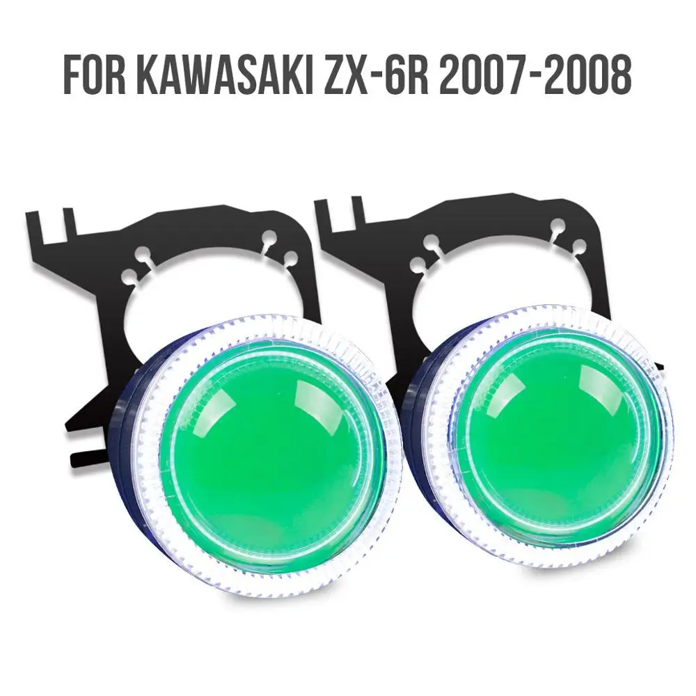 Green Demon Eye KT портной HID комплект проектора для Kawasaki ZX-6R ZX6R 2008-2007 HP23 - Цвет: Green Demon Eye
