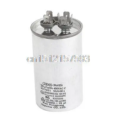 Cbb65 холодильник двигателя луг тип контакта конденсатор 20 мкФ мфд 450 В AC|cbb65