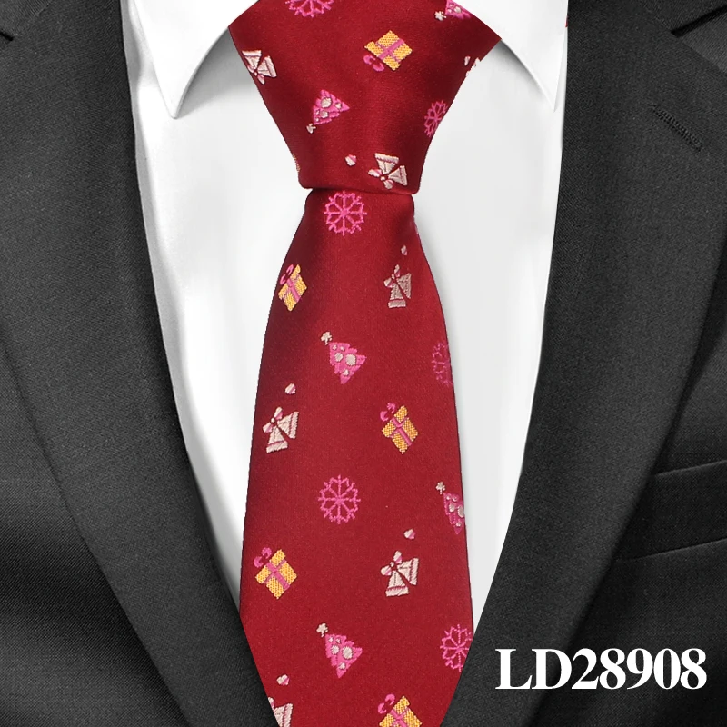 LD28908 Модный мультяшный галстук на шею для рождества, жаккардовый обтягивающий мужской галстук, тонкий галстук Gravatas, галстук для подарков, повседневный галстук, галстуки - Цвет: LD28908