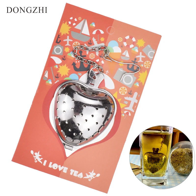 10 шт. Нержавеющая сталь сердце Чай мяч фильтр Infusers вкладыш мелкую сетку легко