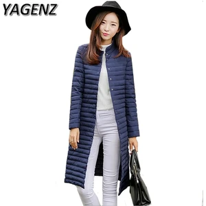 Новинка 2021, зимняя женская куртка, корейские однотонные тонкие парки, длинное пальто, зимняя теплая хлопковая пуховая женская куртка, повседневные топы 3XL