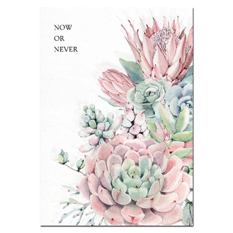 Watercolor Succulent Plants Print Nordic Poster Cactus Wall Art Posters and Prints Canvas Painting Quadro Pictures Home Decor - Цвет: 03