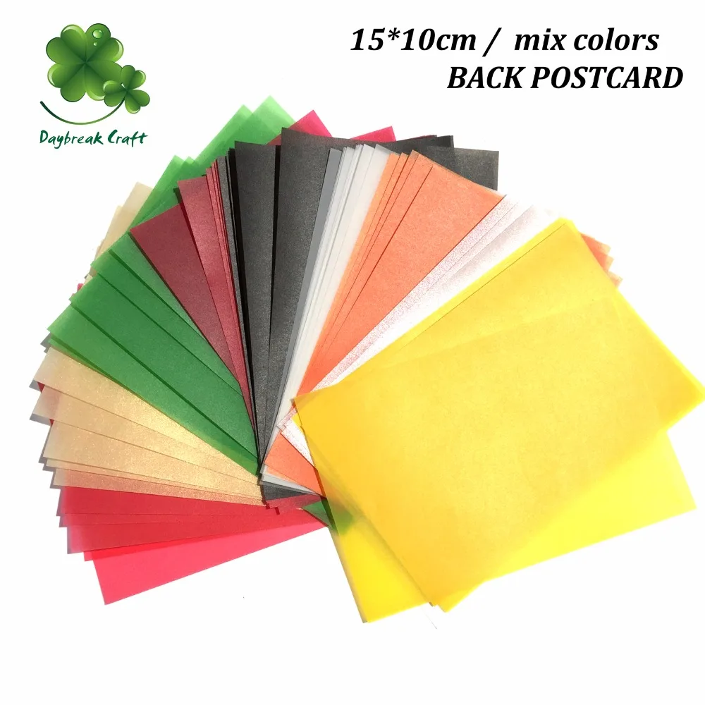 

(Pack of 50) Colorful sulfuric acid cardboard / back postcard paper for printing / Transfering / CAD Drawing / gift packing
