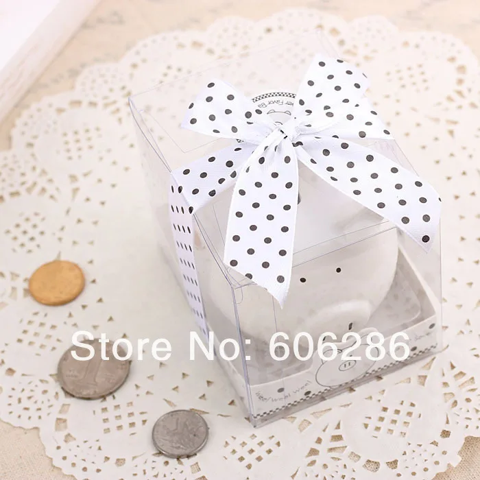 Детские подарки для крещения Керамическая Мини-копилка коробка монет с бантом в