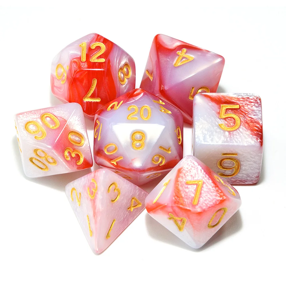 Многогранные DnD смешанные цвета кости 7 шт./компл. для ролевой игры «Подземелья и Драконы настольные игры D4, D6, D8, D10, D%, D12, D20
