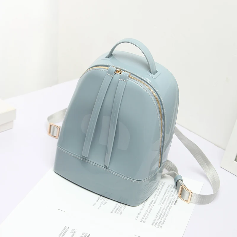 Light Blue Летние новые силиконовые милые рюкзаки конфетных расцветок, одноцветные дорожные пляжные сумки на молнии Mochila, рюкзак, сумка на плечо S122 - Цвет: Light Blue
