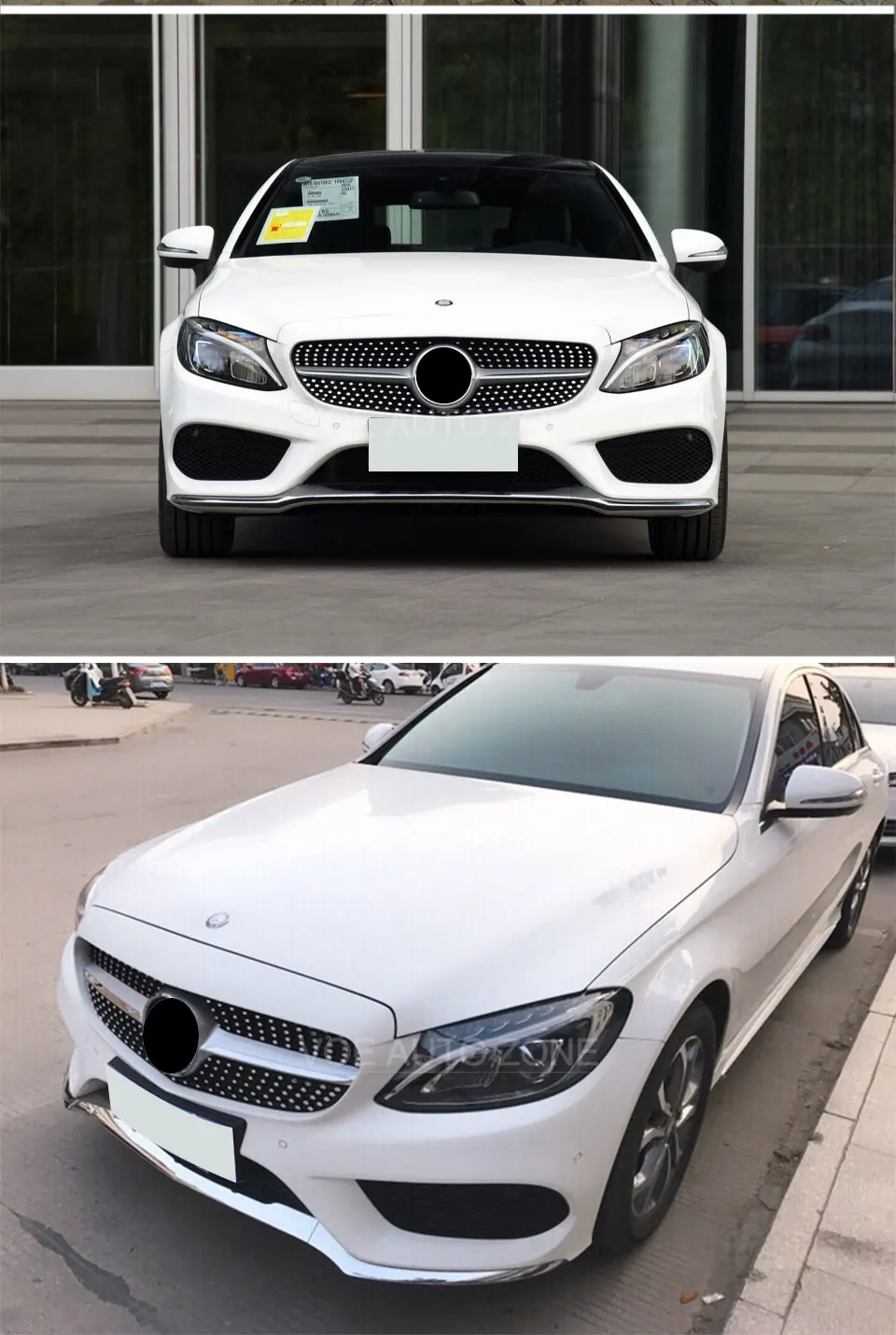 W205 Алмазная Стильная передняя сетка для гоночной решетки для Mercedes-Benz W205 c-класс C180 C200 C220d C250 C260 C400 черный/серебристый