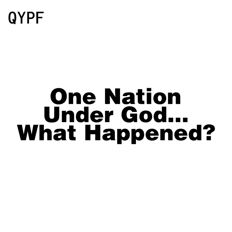 

QYPF, 18,5 см * 5,2 см, уникальное виниловое украшение в виде одной страны под Богом, автомобильная наклейка, наклейка, черный, серебряный цвет