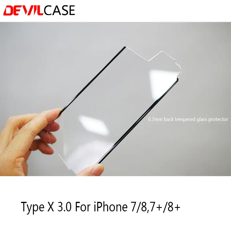 DEVILCASE For iPhone 7 8 Plus TYPE X 3.0 Cellphone Bumper + Back Tempered Glass Protector Aluminum with Plastic Mobile Cases |