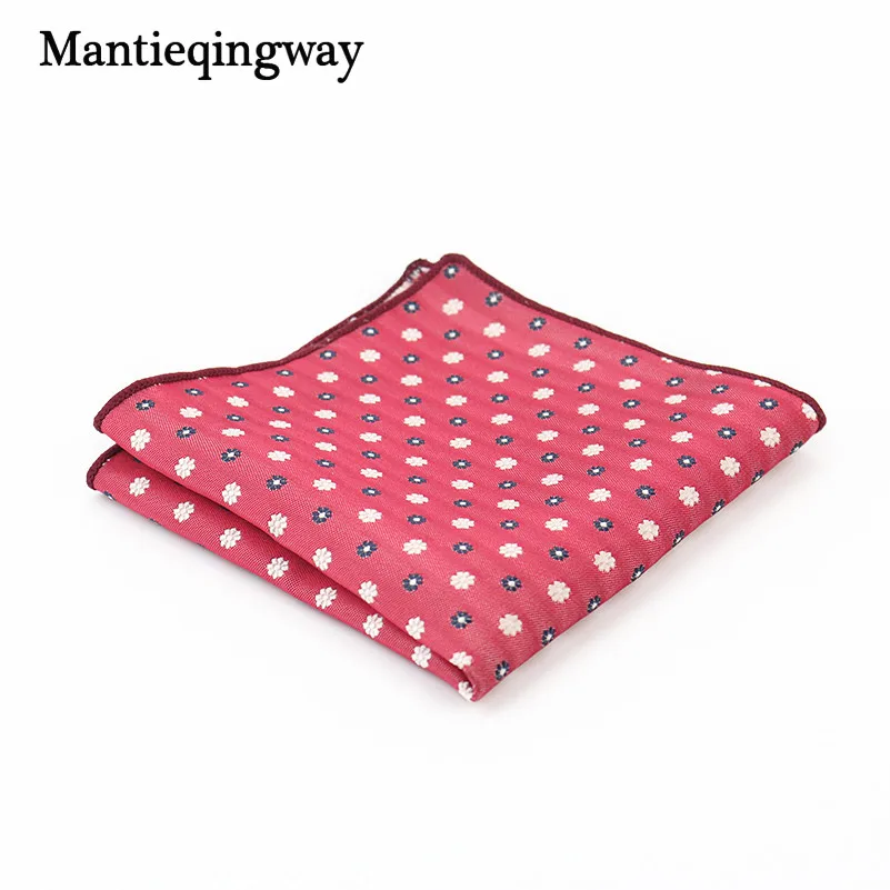 Mantieqingway Пейсли Цветочный Узор в горошек платок мужской деловой костюм полиэстер Карманный квадратный темно-синяя полоса красные носовые платки