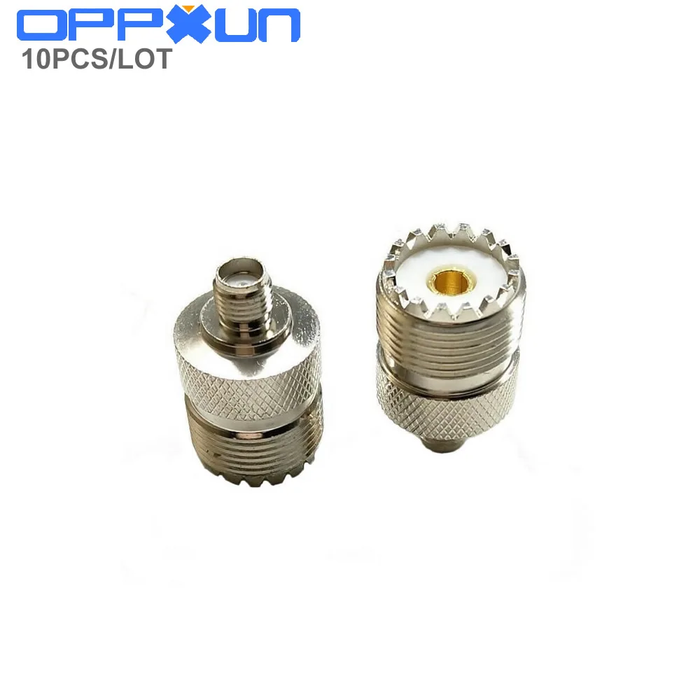 OPPXUN 10 шт. двухсторонний радиочастотный антенный адаптер SMA-Female to SO239 (PL259) UHF Female для