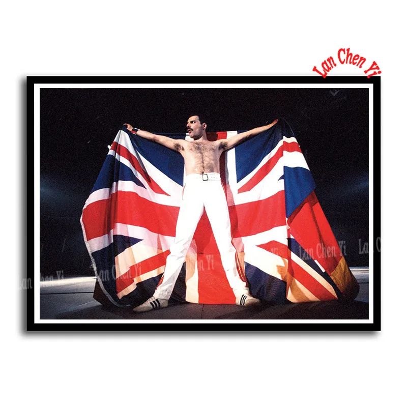 Queen Rock band бумажные плакаты с покрытием, домашний Декор, живопись, настенные Стикеры, бумажные плакаты 42*30 см - Цвет: Небесно-голубой