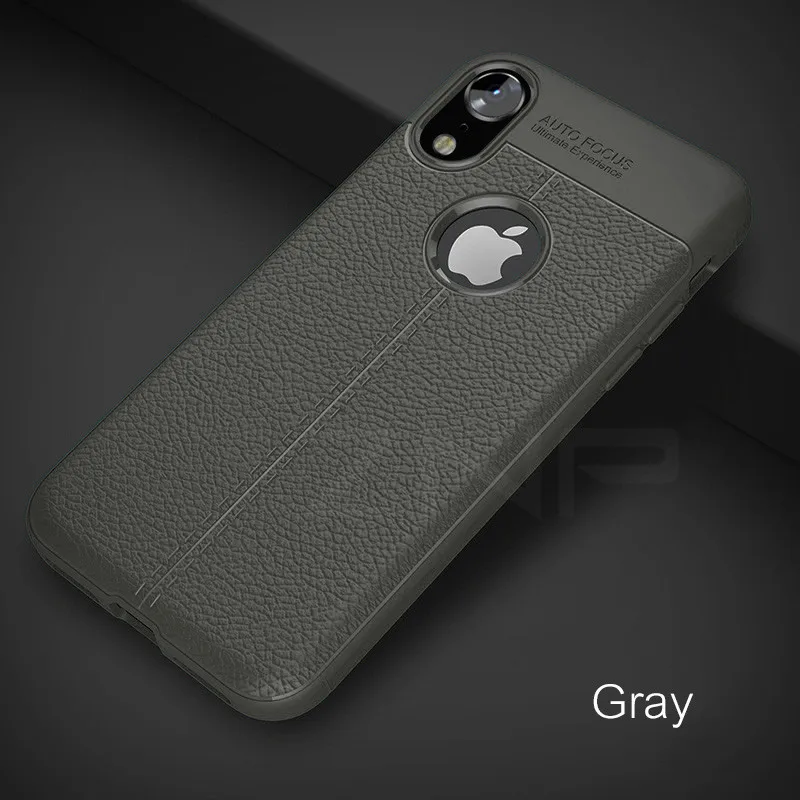 Серый ZNP, роскошный противоударный матовый чехол для iPhone 6, 7, 8 Plus, 6s, чехол, кожа, углеродное волокно, кожа для iPhone X, XR, XS, Max, чехол для телефона - Цвет: Серый