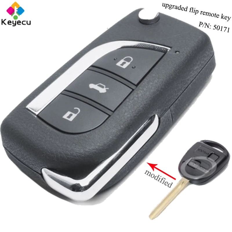 Запасной обновленный ключ KEYECU с дистанционным управлением-433 МГц TOY43 Blade 4D67