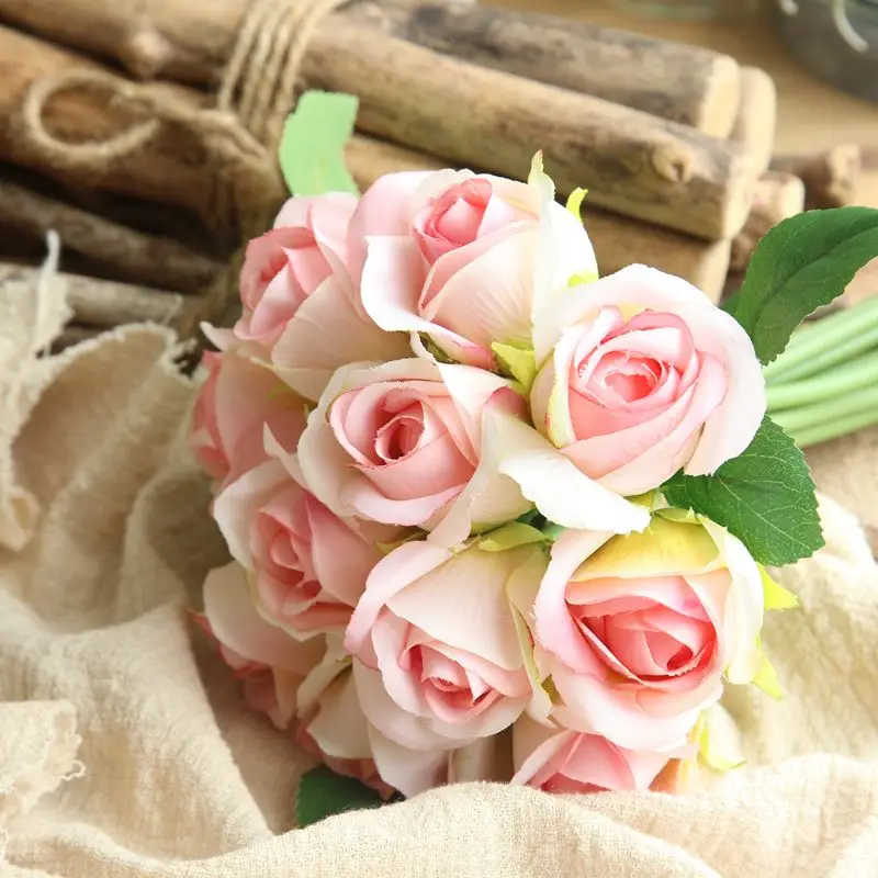 Type1Pink Bouquet YO CHO Свадебный букет розовые розы цветок Свадебный букет Белый Искусственный Свадебный букет для подружек невесты держатель Свадебные принадлежности - Цвет: Type1Pink Bouquet