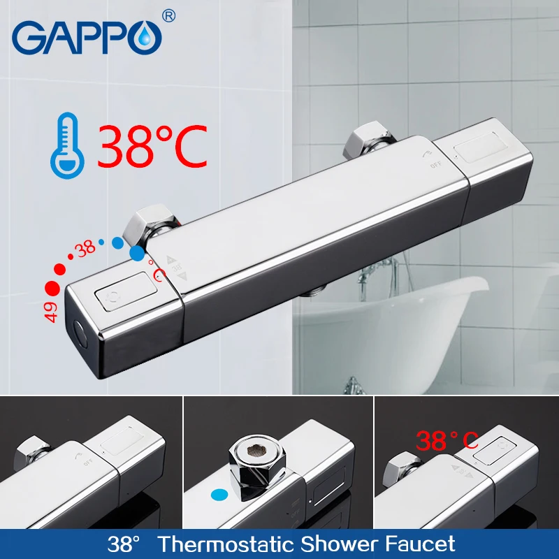 gappo thermostatic shower faucet shower faucets bathroom bathtub faucet bath shower mixer with thermostat set chrome faucet free global shipping