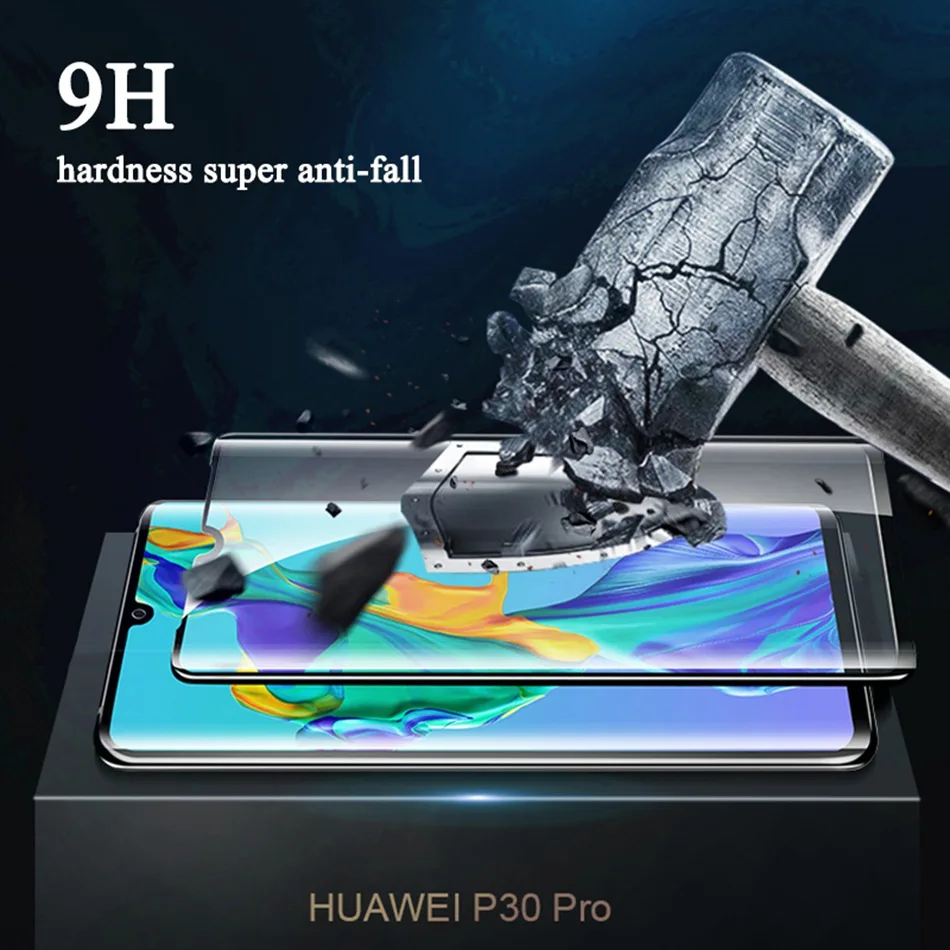 Закаленное стекло 9D для Huawei P30 Lite Pro Защитное экрана Mate 20 полное покрытие защитное