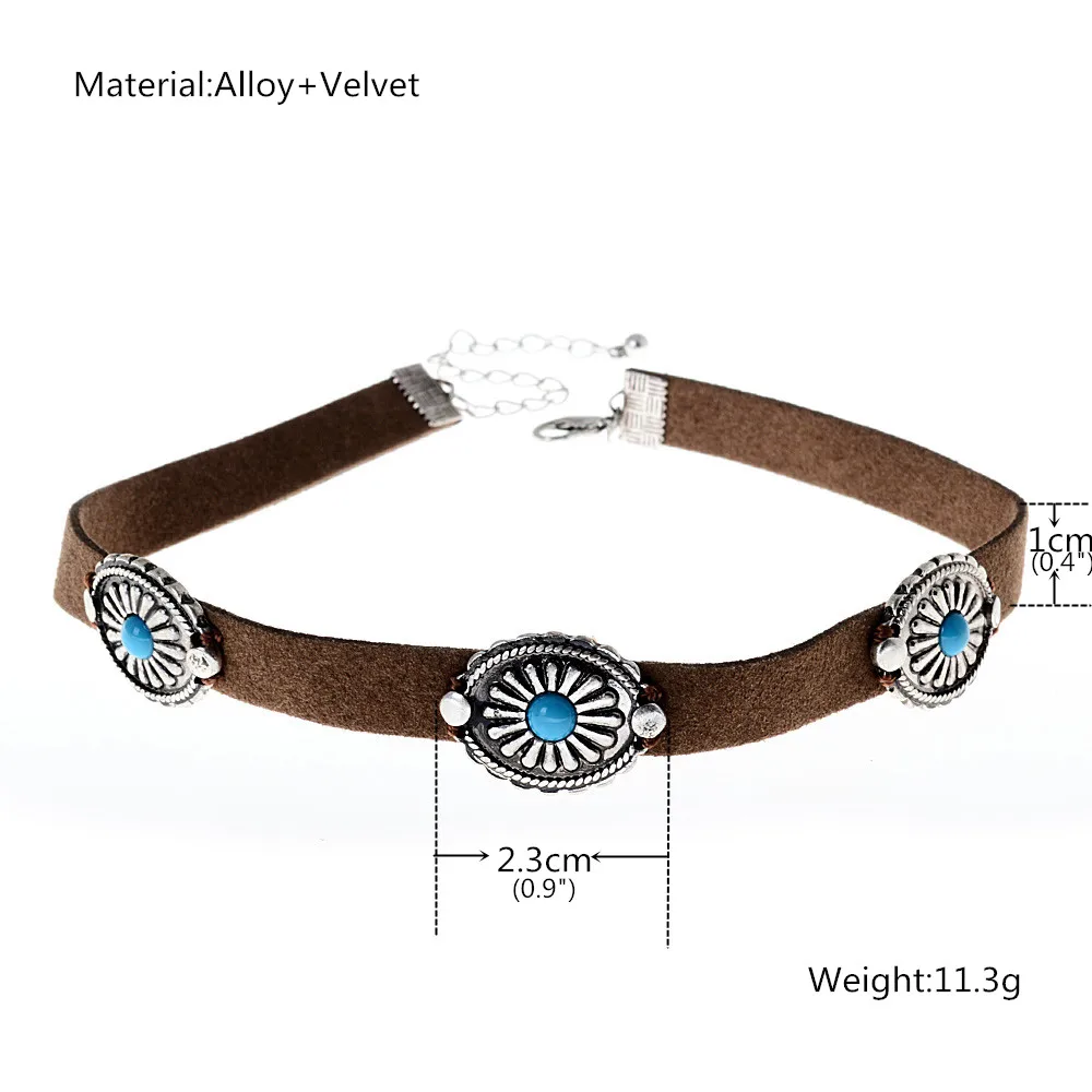 Collier Femme 2016 модные ювелирные изделия образец бархат коричневый короткий Чокер