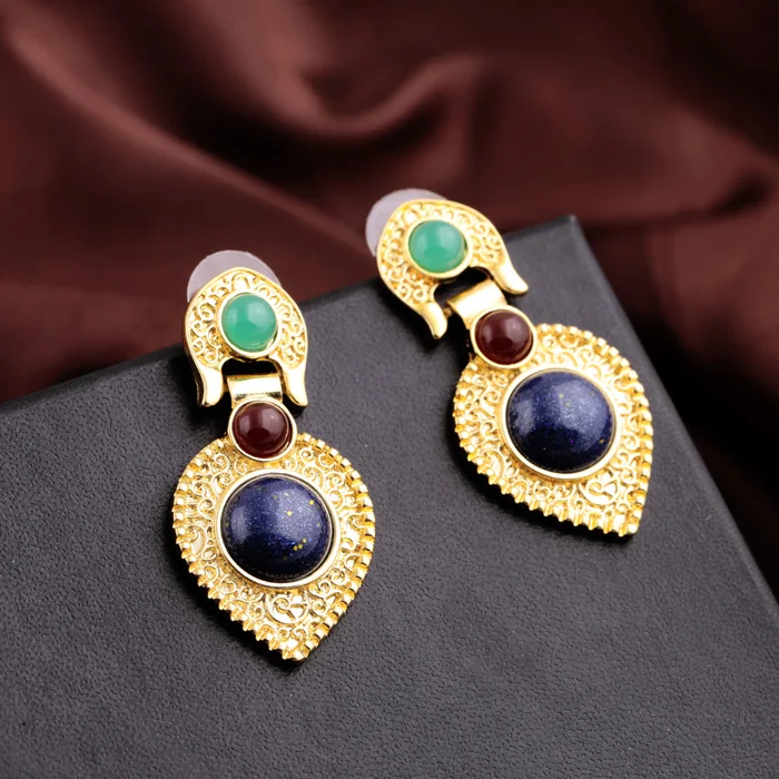 Women Fashion Vintage Multicolor Drop Earrings Mujeres Brincos Trendy Faux Stone Bijoux Jewelry Gift E5234 | Украшения и