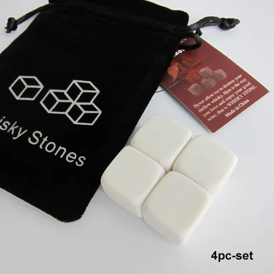 4pc white Drixon натуральные камни для виски, потягивающий кубик льда, камень для виски, охладитель для виски, рок, свадебный подарок, рождественский бар - Цвет: 4pc white